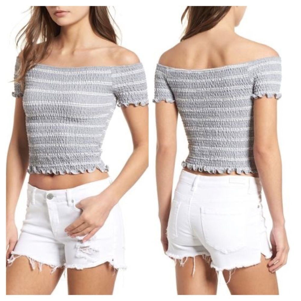 Chloe & Katie Smocked Off the Shoulder Neckline